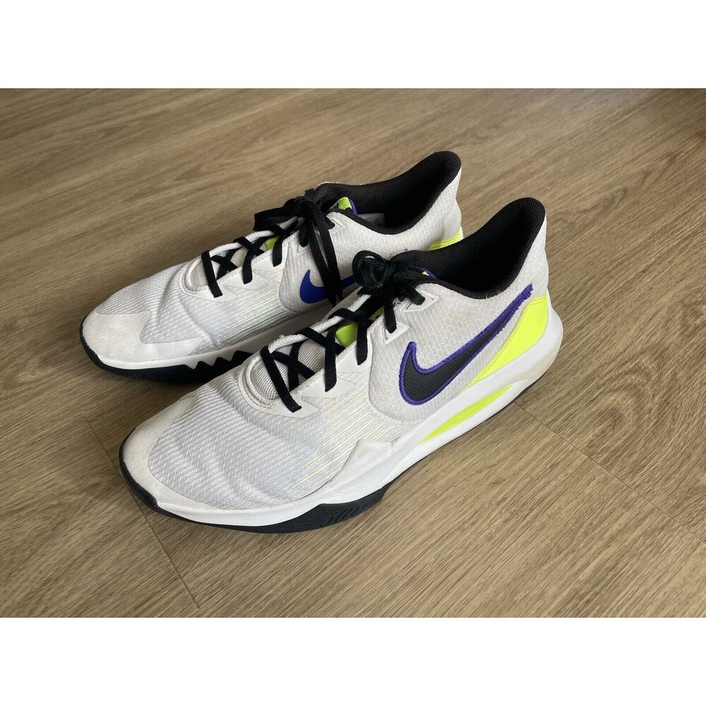 Nike Precision 5 Flyease Sneaker  White Barely Volt Basketball Men's Sz 11.5